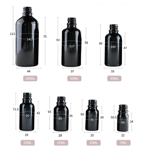 black essential oil vials black essence oil bottles vials 05